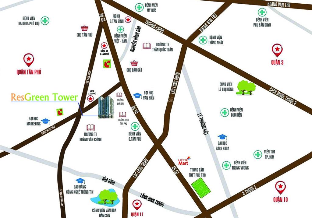 Bán căn hộ cao cấp  sổ hồng khu vực tân phú  res green tower, thoại ngọc hầu, 2pn, 4.2 tỷ