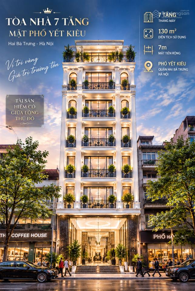 Mặt phố yết kiêu phố mỹ thuật, toà nhà 7 tầng thang máy  15 căn apartment  mặt tiền 7m  sổ vuông