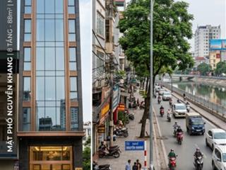 Mặt phố nguyễn khang  tòa nhà 8 tầng thang máy  thông sàn  vỉa hè  kinh doanh  sổ vuông