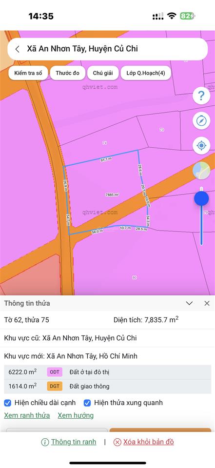 Bán đất nguyễn thị rành đường nhựa ô tô diện tích lớn 7.835m²  cần thanh khoản