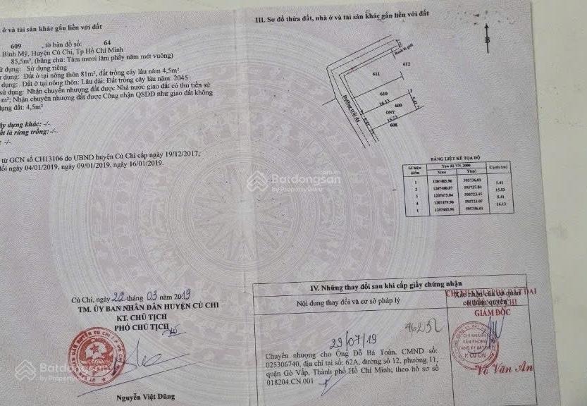 Bán đất bình mỹ củ chi 5,5x16m gần sông giá 1,47 tỷ