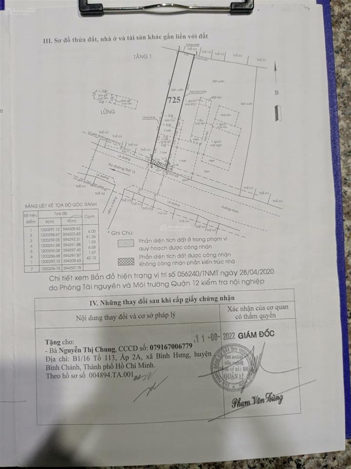 Mặt tiền trương thị ngào  trung mỹ tây, dt 6x44m vỉa hè 2 bên, giá chỉ 1/2 thị trường