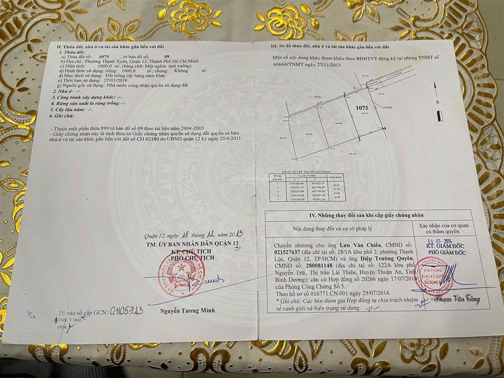 Siêu phẩm đầu tư quận 12 đất 1.000m2 giá chỉ 10 triệu/m