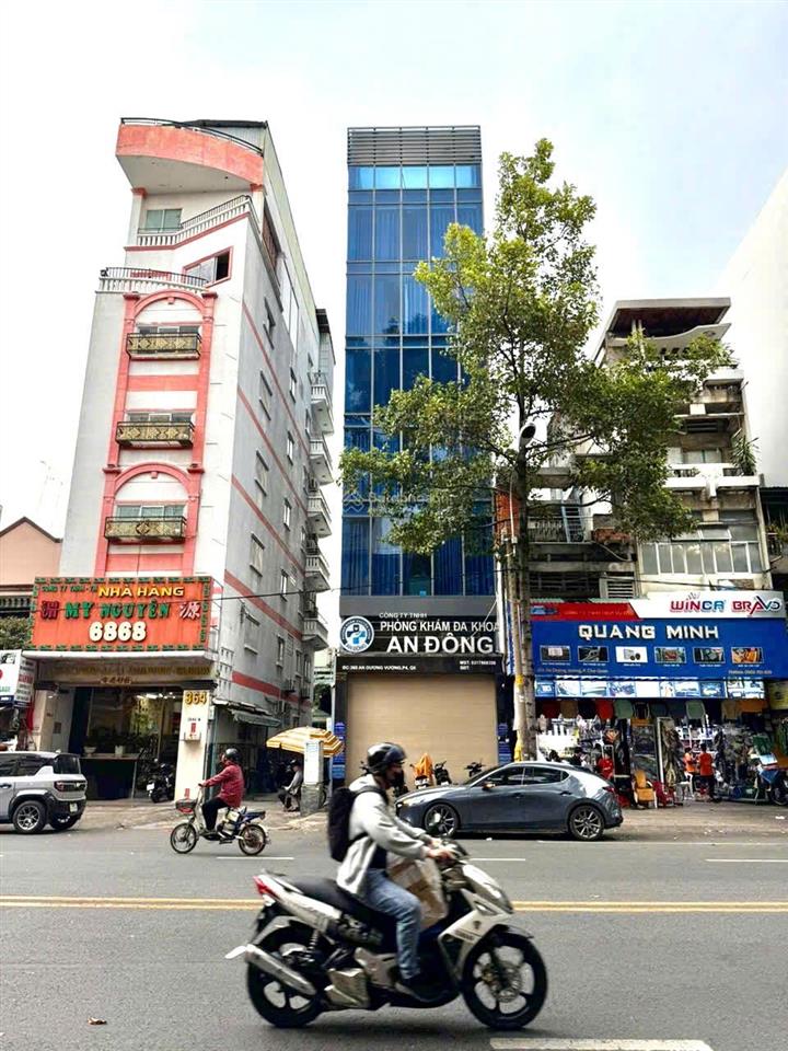 Bán nhà mặt tiền ngô quyền, quận 5, dt 8x25m, hầm 7 lầu thang máy, hđt 190 triệu/th, giá bán 65 tỷ