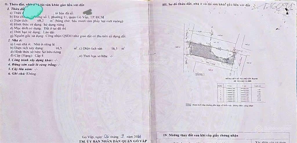 Hiếm bán nhà góc 3mt phường 11, gần trường học nguyễn du, gò vấp. 4.5x15.5m, cn 68.2m2, 5.5tỷ