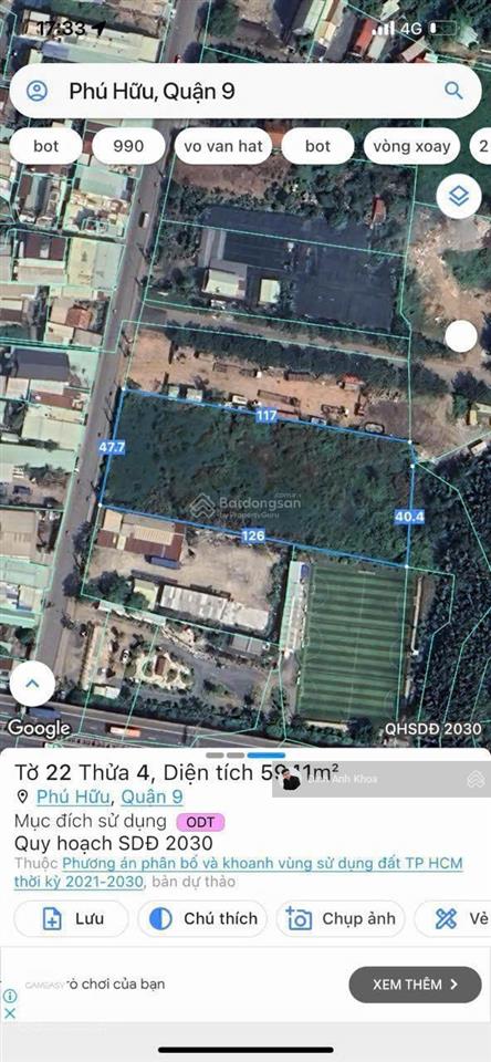 Giảm sốc 170 tỷ! đất lớn mt nguyễn duy trinh q9 47x120m cn 6000m2 thổ cư 4770m2  bán 380 tỷ