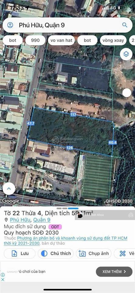 Giảm sốc 170 tỷ! đất lớn mt nguyễn duy trinh q9 47x120m cn 6000m2 thổ cư 4770m2  bán 380 tỷ