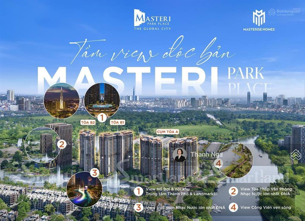 Căn hộ 2pn masteri park place  the global city, quận 2  giá trực tiếp cđt  chiết khấu cao