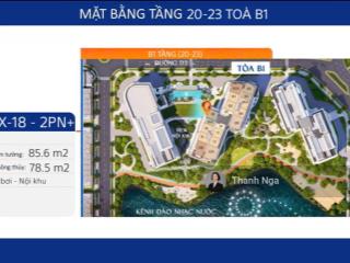 Căn góc 2pn+ masteri cosmo central hiếm, tầng cao  85.6m2, chiết khấu cao lên tới 16.8%