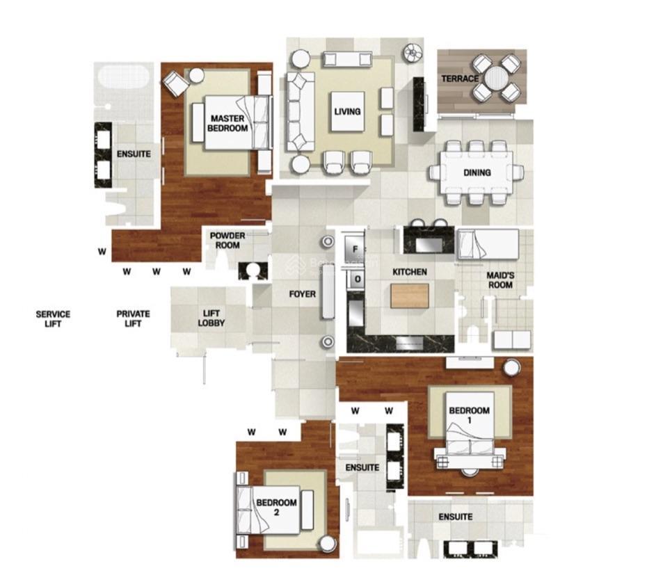 Ưu đãi đặc biệt chỉ có trong tháng 1, bán ch the albany thảo điền, 3pn, 235.5m2, thang máy riêng