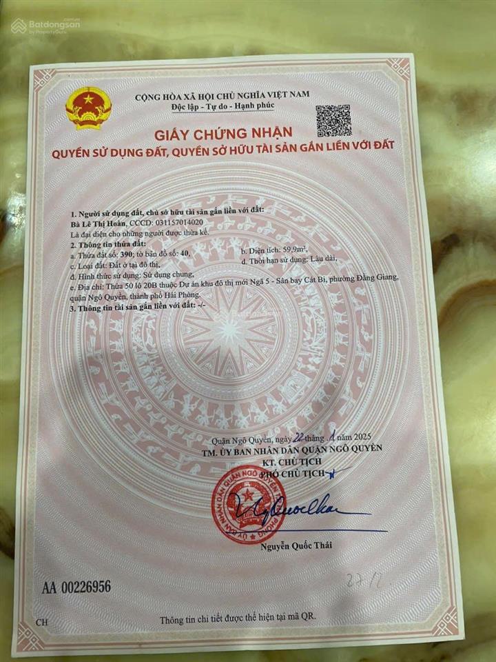 Bán 2 lô song sinh hoặc bán lẻ lô 20b lê hồng phong