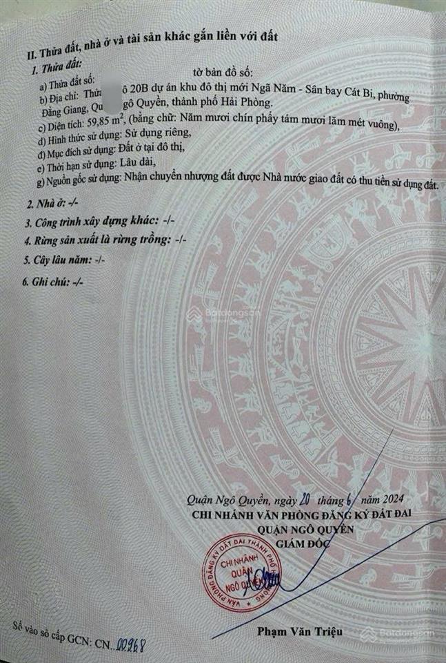 Bán 2 lô song sinh hoặc bán lẻ lô 20b lê hồng phong