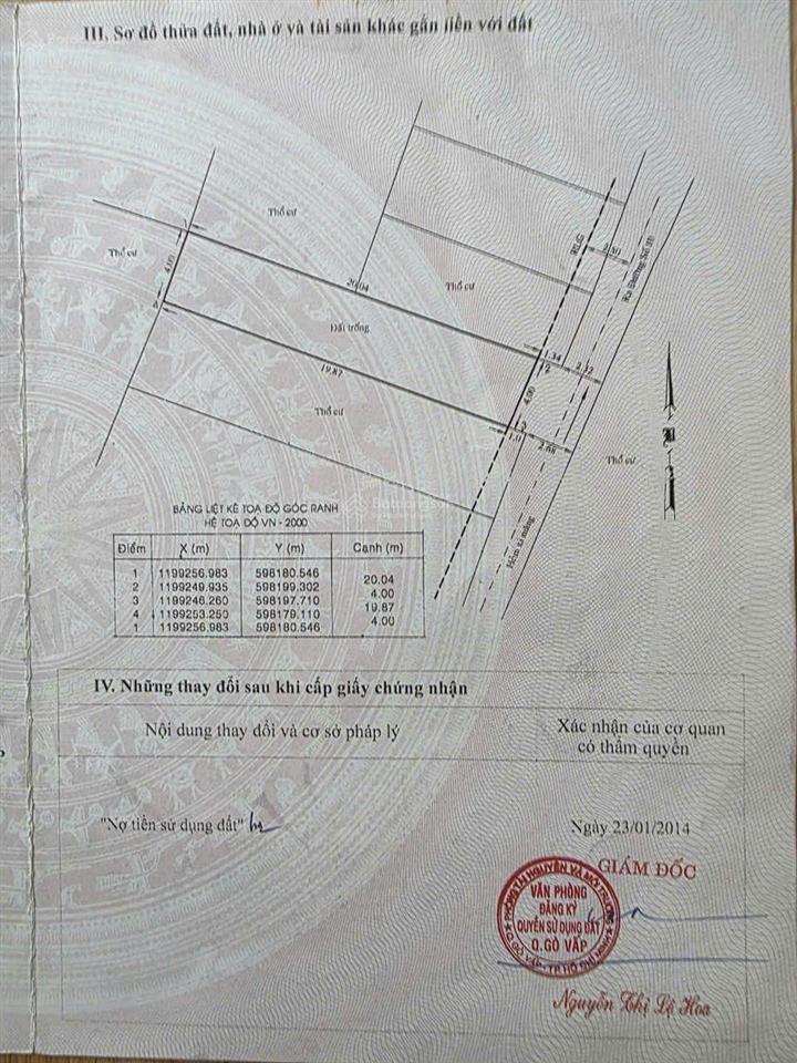 Chính chủ bán thửa đất ngay ubnd p thông tây hội (4m x 20m) | 120 triệu/m2 p.8, gv