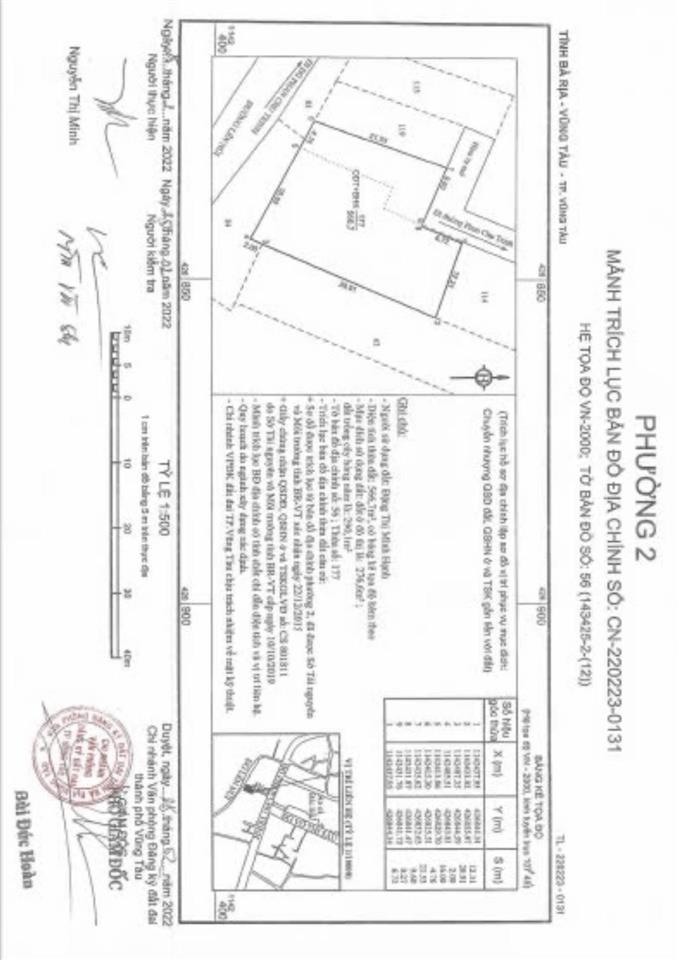 Bán thửa đất biệt thự 567m2 lưng tựa núi mặt hướng thủy, gần bãi sau  khu phan chu trinh vũng tàu