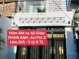 Mua nhà chỉ bằng giá đ.ất chỉ 82tr/m2 ra mặt tiền phan anh 5p 4x17m trệt  lầu, vào ở được ngay