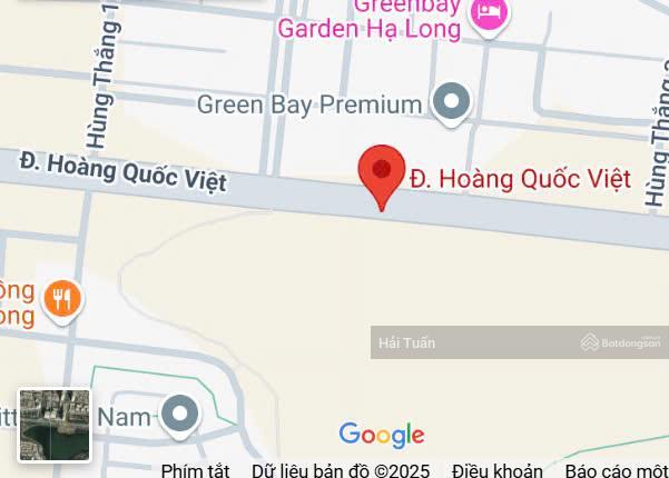 Bán đất mặt phố hoàng quốc việt, hạ long dt 1378m2, mt 28.5m, 2 mặt phố