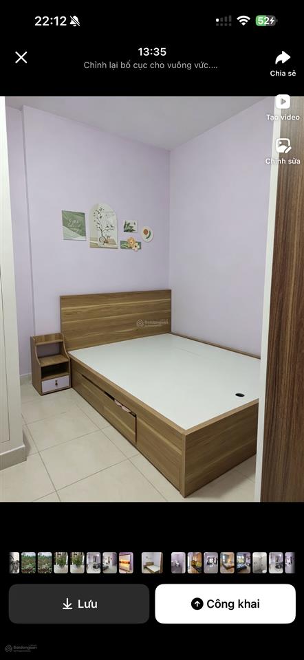 Cho thuê căn 2 phòng chung cư ecohome nhơn bình có nội thất giá 4tr/tháng