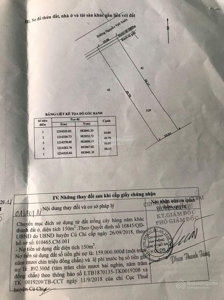 Bán dãy trọ đ. nguyễn viết xuân tt củ chi 499m2 10p + 2 kiot sổ riêng giá 2 tỷ 9 cạnh kcn tây bắc