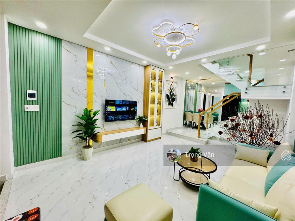 Nhà mới 2 mặt hẻm trước sau  sổ 54,5m²  hẻm xe hơi chạy thông. chỉ 9,8 tỷ