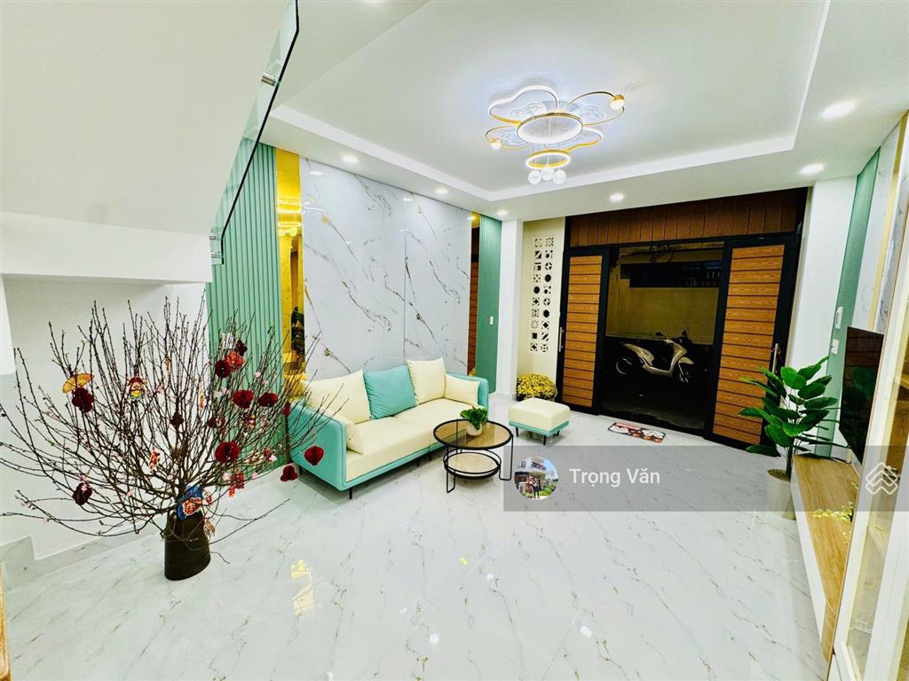 Nhà mới 2 mặt hẻm trước sau  sổ 54,5m²  hẻm xe hơi chạy thông. chỉ 9,8 tỷ