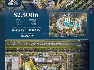 Bán căn hộ pen  duplex 186m2 15,507 tỷ/căn gđ1 tại imperia sky park.  0333 669 ***