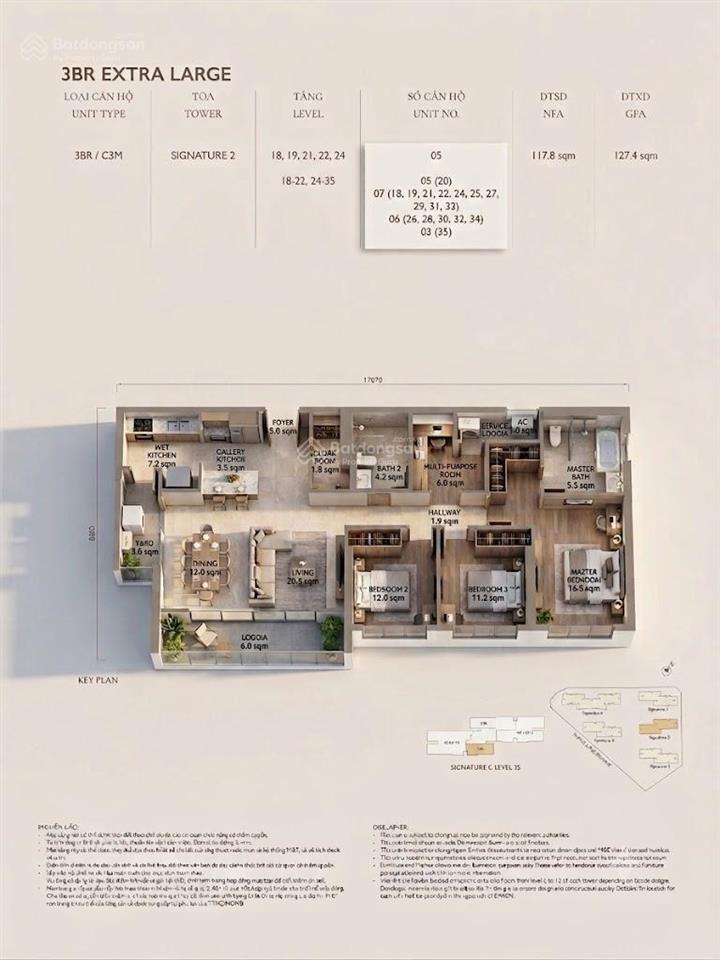 Căn hộ 118m2 3pn giá bán 9,403 tỷ layout siêu đẹp bc đông nam tại lumi hanoi.  0333 669 ***