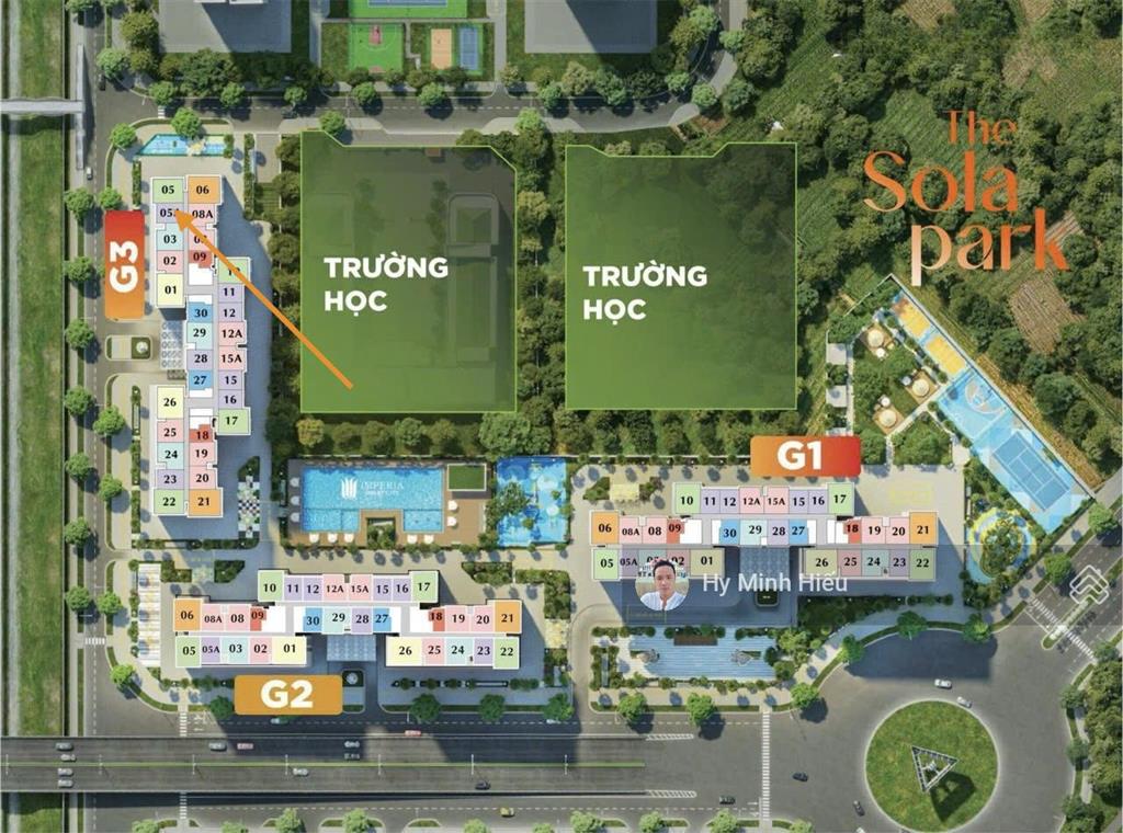 Bán nhanh căn 1 ngủ + sola park toà g3 trục 05a  giá 4,05 tỷ