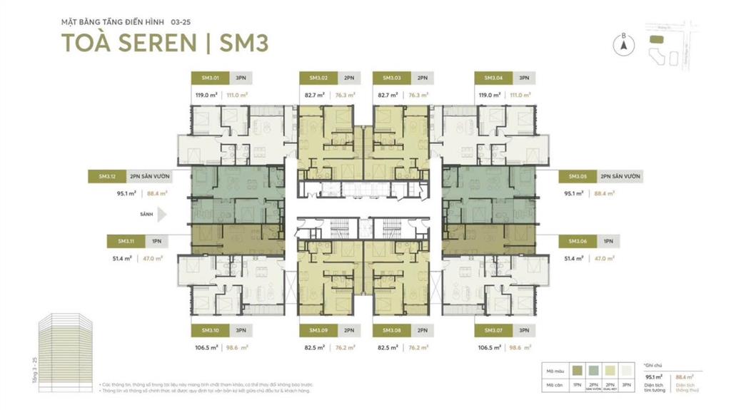 Siêu phẩm 2pn2wc biệt thự sân vườn trên không chỉ có tại greenera southmark thanh trì