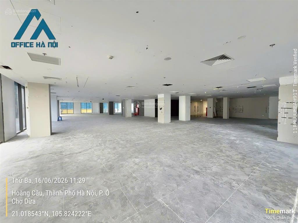 Cho thuê văn phòng hạng a, 600m2  205tr/tháng, tại hoàng cầu, đống đa, hà nội, vị trí lô góc sáng