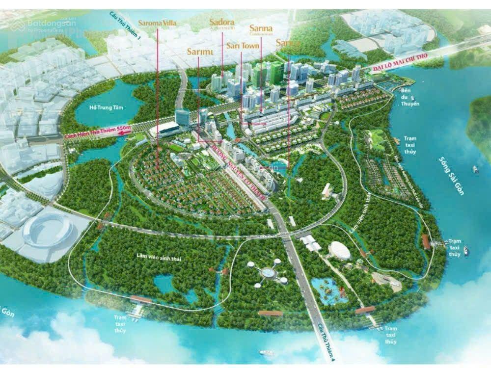 Quỹ đất ptda thủ thiêm dt 5.5ha 4mt kđt sala & kđt thủ thiêm, có 1 mặt tiền sông