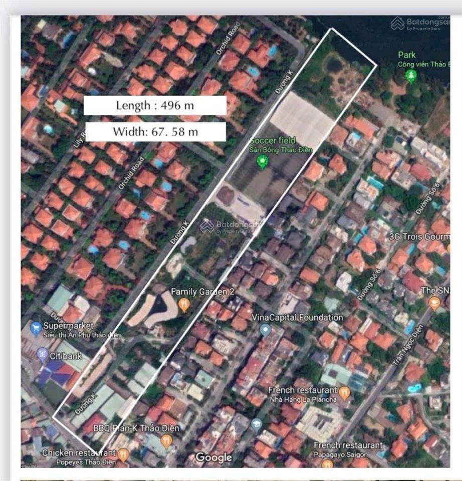 Quỹ đất ptda 26,472.3m2 (2.7ha), shr cn ssgd thảo điền quận 2