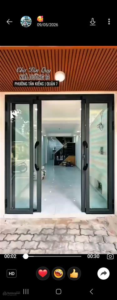 Ngay chợ tân quy  bán nhà mặt tiền đường số 13 phường tân kiểng, quận 7 (p. tân hưng mới)