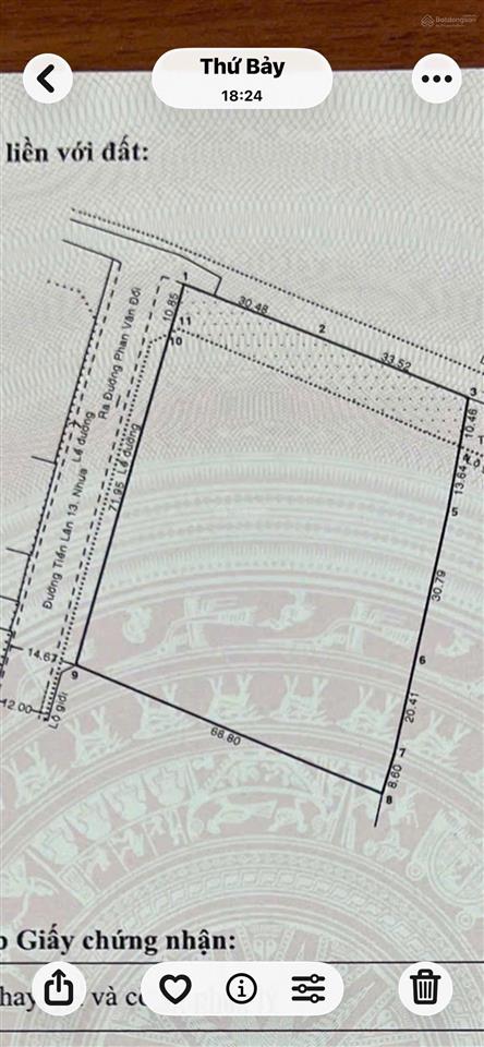 Góc 2mt phan văn đối, bà điểm  82x70 (5524m²) full thổ cư