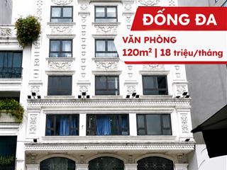 Văn phòng 120m² giá 18 triệu, mặt tiền 12m siêu đẹp, nằm ngay mặt phố trung phụng, đống đa,