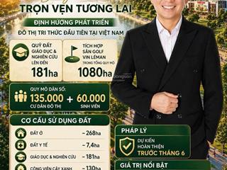 Mở bán dự án vinhomes hóc môn  đô thị tri thức đầu tiên tại tp.hcm  giá giai đoạn 1