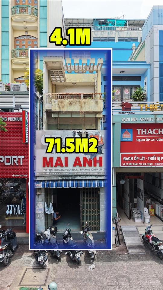 Ngon nhất quận 10tô hiến thành đoạn sầm uất ngày đêm | 4,1 x 23,5m | 71,5m2 | 4 tầng | về 30,5 tỷ