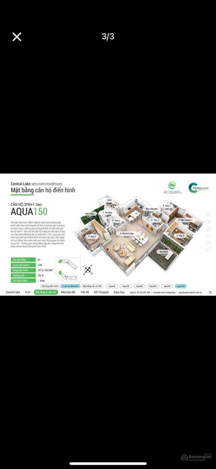 Bán căn 3 phòng ngủ 158m2 khu aqua bay giá 9,8 tỷ bao phí,  0925 988 ***