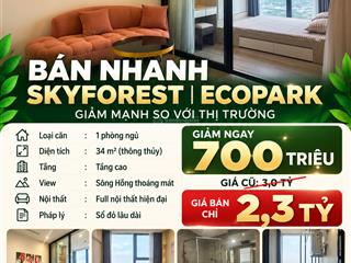 Bán căn 1 ngủ sky forest residences ecopark 34m full đồ giá 2,280 tỷ bao phí