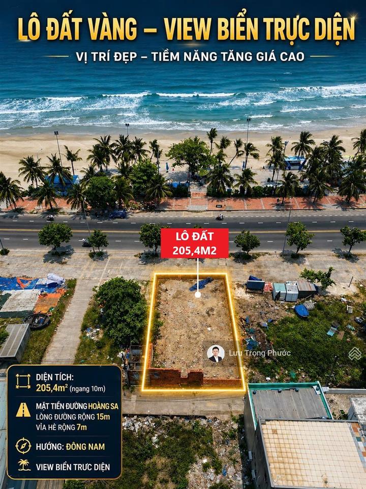 Bán cặp đất 2 mặt tiền biển hoàng sa, view trực diện biển mân thái, ngang 10m