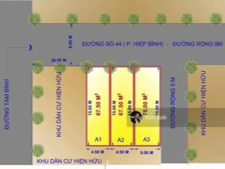 Bán 3 lô đất mặt tiền đường tam bình, phường hiệp bình chánh , giá đầu tư  full thổ cư .