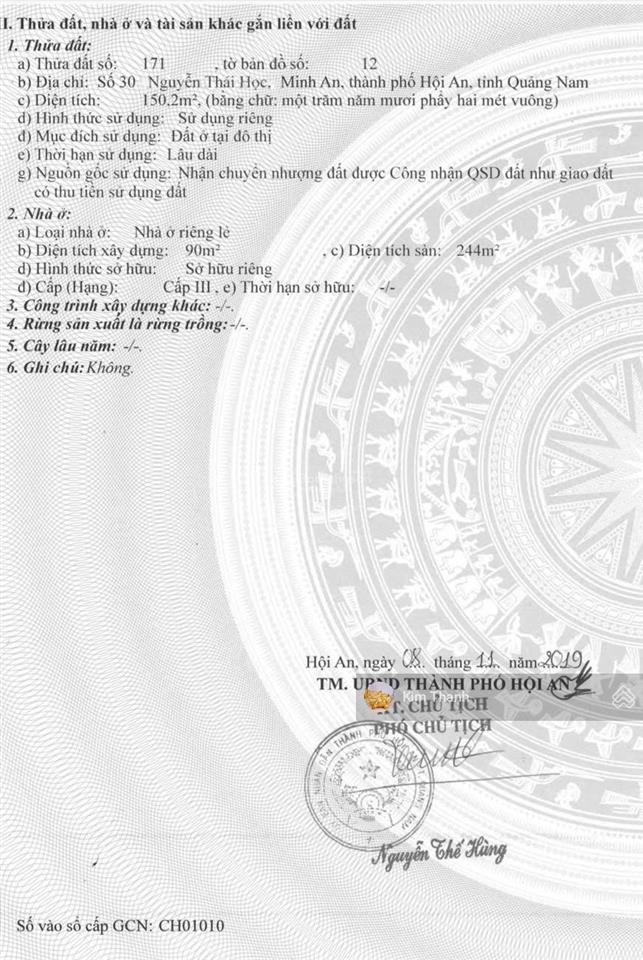 Bán nhà phố cổ đi bộ đường nguyễn thái học, hội an, diện tích 150m2, giá tốt