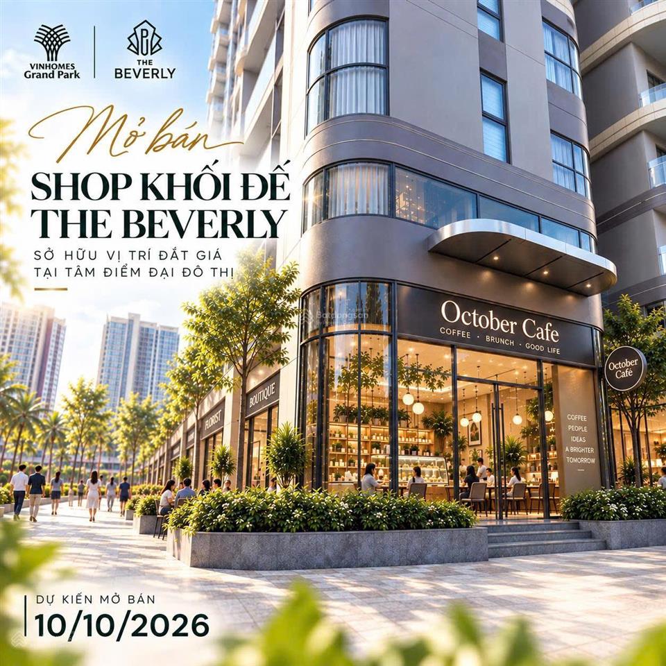 Mở bán shop beverly  suất ngoại giao vị trí đẹp chỉ 5 tỷ/shop  htls 3%/năm