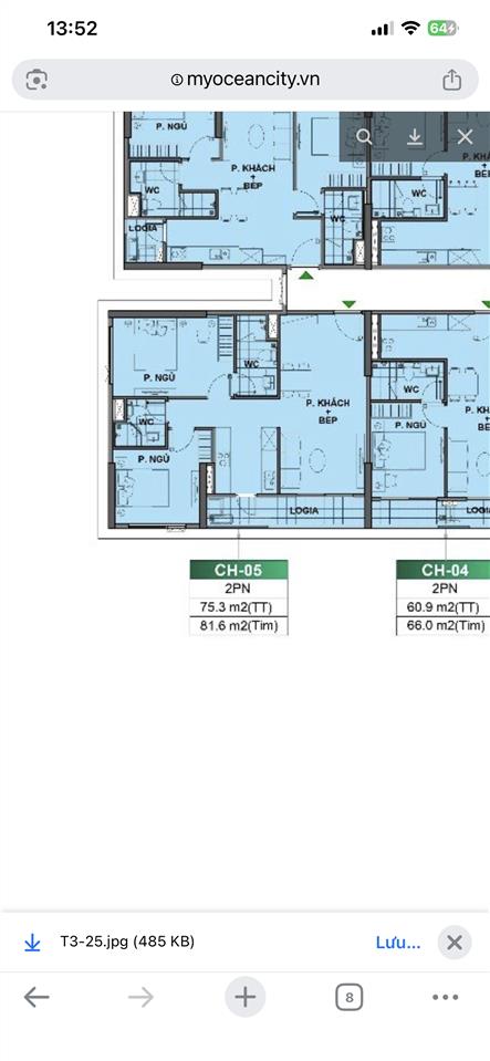 Bán cc 2pn2vs the beverly  vinhomes ocean park, 4,76 tỷ, 81,6m2 hot hot!!!