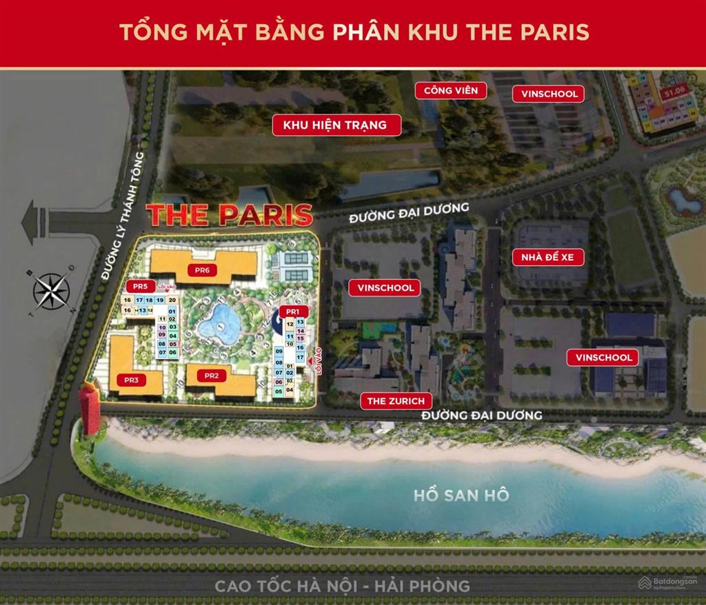 Bán căn hộ 1pn+, 1wc tại the paris vinhomes ocean park, 3,2 tỷ, 45,7m2, view đẹp