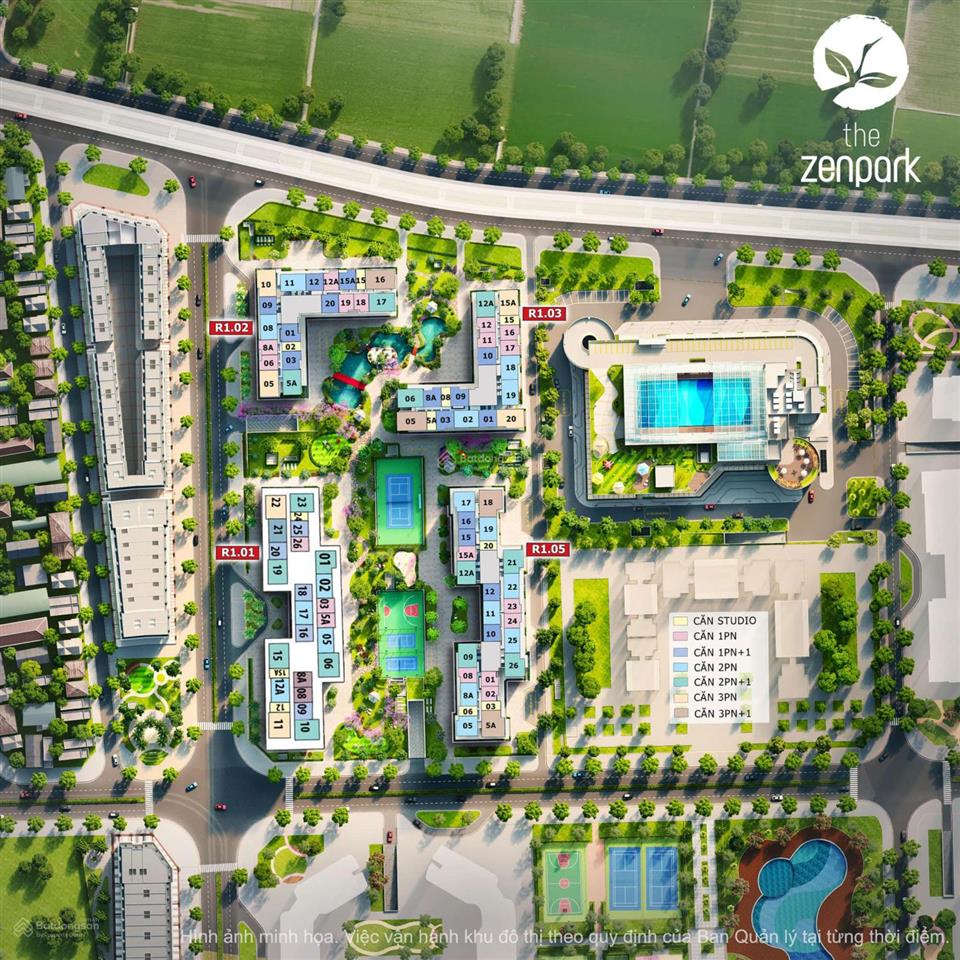 Bán ch 2pn tại the zenpark, giá cực chất 5,39 tỷ, 70m2, 2wc