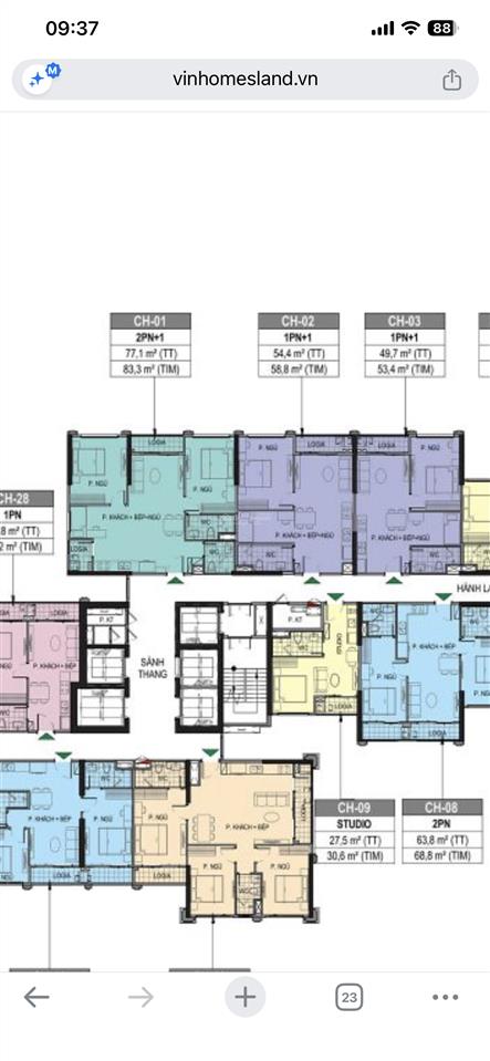 Bán căn hộ 1pn+ tại the paris vinhomes ocean park, 2,8 tỷ, 50m2