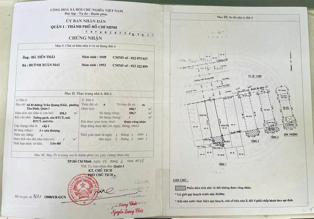 Bán nhà mặt tiền trần quang khải, quận 1  5x21m (nở hậu 5,5m)  4 tầng, hđt 100tr/tháng.