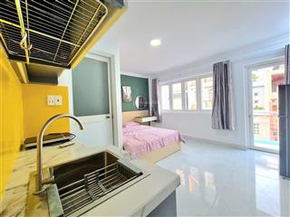 Căn hộ studio ban công/cửa sổ, full nội thất, gần trục trương định, trần quốc thảo, bờ kè,