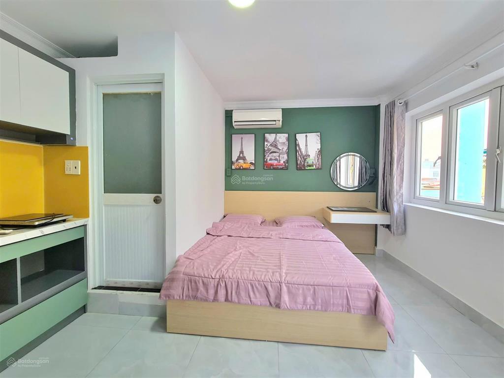 Căn hộ studio ban công/cửa sổ, full nội thất, gần trục trương định, trần quốc thảo, bờ kè,