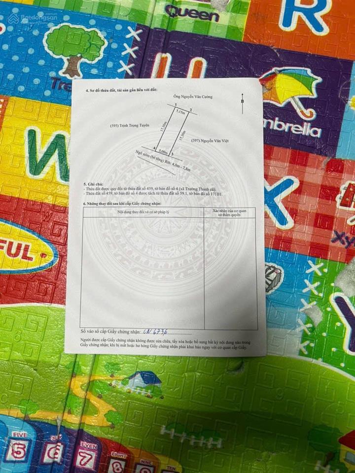 Lô đất đẹp trường thành giá chỉ hơn 1 tỷ650
gần 90 m siêu đẹp gần kcn tràng duệ 3 đường thông